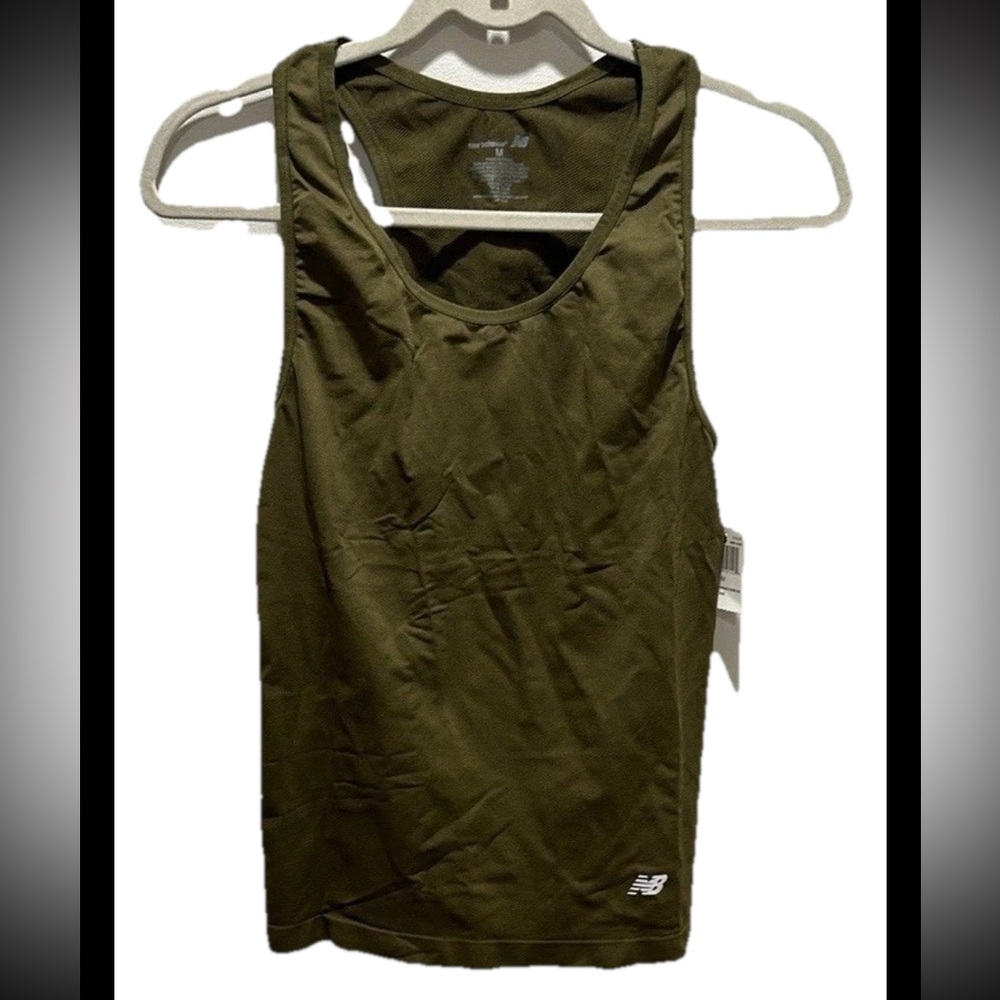 NWT New Balance Womens Sleeveless Racerback Tank Olive Green Size Medium